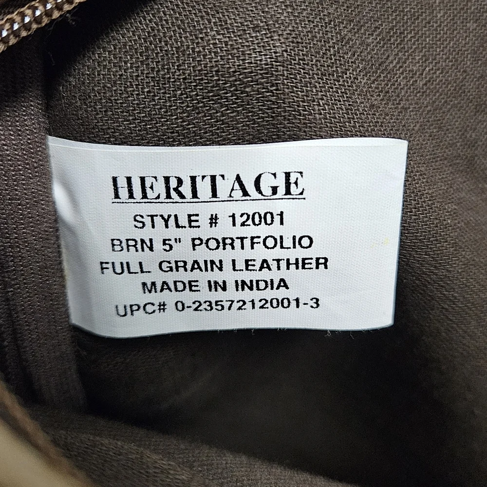 Heritage tan full grain leather portfolio laptop bag style 12001
